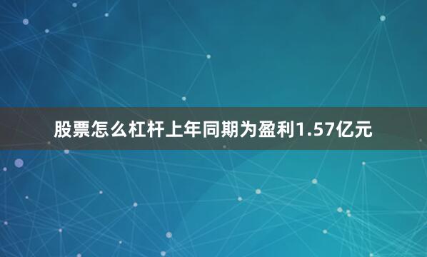 股票怎么杠杆上年同期为盈利1.57亿元