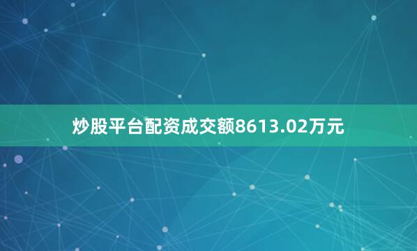 炒股平台配资成交额8613.02万元